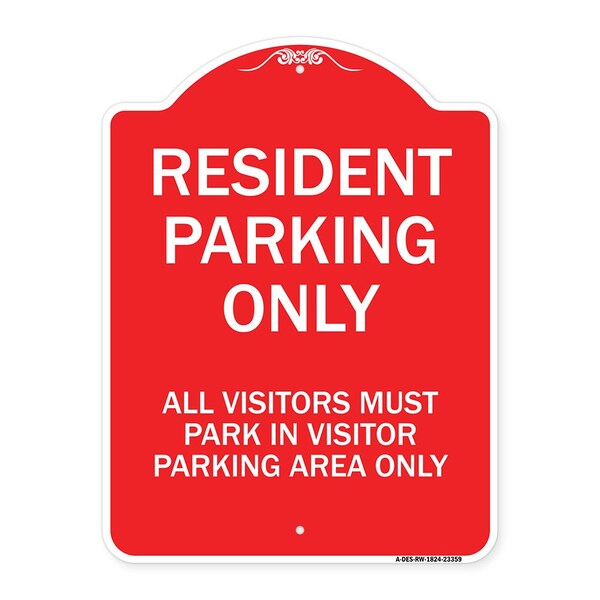 Parking Resident Parking Only All Visitors Must Park in Visitor Parking Area Only, RW-1824-23359